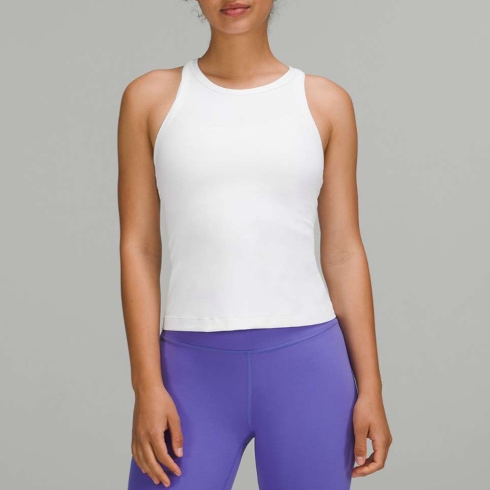 Lululemon align waist length racerback tank top 12 white nulu 2022